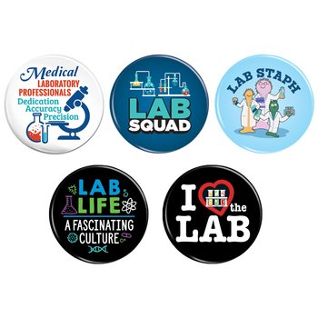 Medical Laboratory Professionals 25 Button Assortment Pack from Positive Promotions