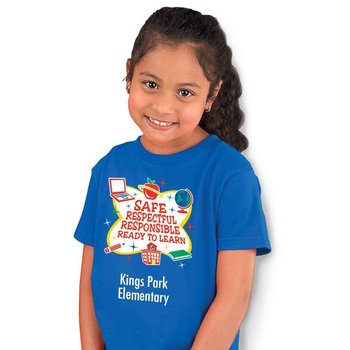 Safe, Respectful, Responsible, Ready To Learn Youth T-Shirt - Personalized from Positive Promotions