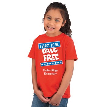 I Elect To Be Drug Free Youth T-Shirt With Personalization from Positive Promotions