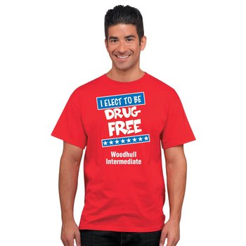 I Elect To Be Drug Free Adult T-Shirt With Personalization from Positive Promotions