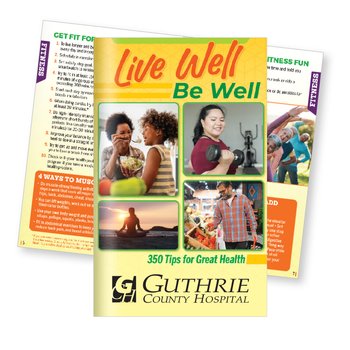 Live Well, Be Well: 350 Tips For Great Health Handbook - One-Color Personalization Available from Positive Promotions