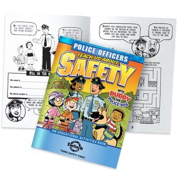 Police Officers Teach Us About Safety With Buddy The Police Dog Educational Activities Book - Personalization Available from Positive Promotions