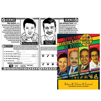 African Americans of STEM Educational Activities Book - Pack of 50 from Positive Promotions