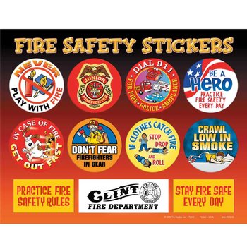 Fire Safety Sticker Sheet - Personalization Available from Positive Promotions