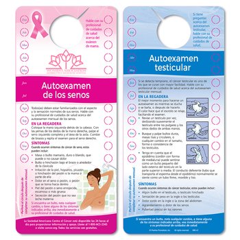 Breast/Testicular Self-Exam Punch-Out Shower Card (Spanish) - Personalization Available from Positive Promotions