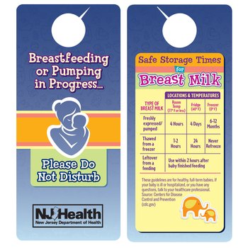 Breastfeeding or Pumping in Progress...Please Do Not Disturb Door Hanger from Positive Promotions