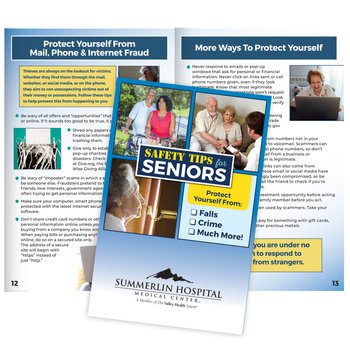 Safety Tips for Older Adults Handbook - One-Color Personalization Available from Positive Promotions
