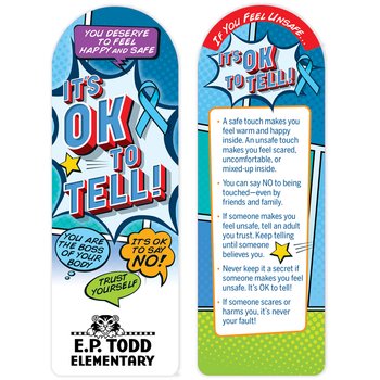 It's OK to Tell! Bookmark - One-Color Personalization Available from Positive Promotions