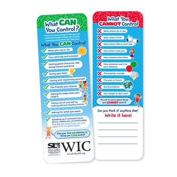 What Can You Control? Bookmark - One-Color Personalization Available from Positive Promotions