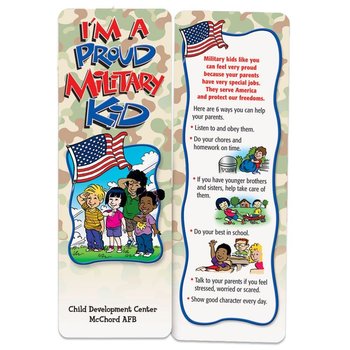I'm A Proud Military Kid Bookmark - Personalization Available from Positive Promotions