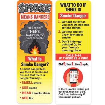 Smoke Means Danger! Rub & Sniff Smoke-Scented Bookmark - Pack of 100 from Positive Promotions