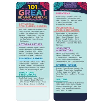 101 Great Hispanic Americans 2-Sided Bookmark - Pack of 50 from Positive Promotions