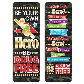 Be Your Own Hero; Be Drug Free Bookmark - Pack of 100 from Positive Promotions