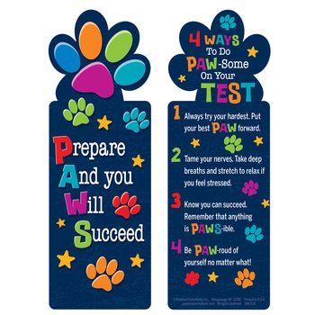 PAWS: Prepare and You Will Succeed Die-Cut Paw Bookmark - Pack of 25 from Positive Promotions