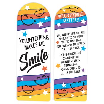 Volunteering Makes Me Smile Bookmark - Pack of 15 from Positive Promotions