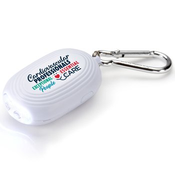 Cardiovascular Professionals: Exceptional People, Essential Care Personal Safety Mate Alarm & Flashlight With Carabiner from Positive Promotions