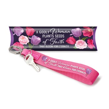 A Godly Woman Plants Seeds of Faith That Bloom for Eternity Never Lose Your Keys Water-Repellent Key Finder from Positive Promotions