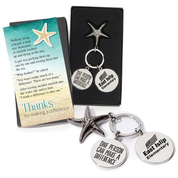 One Person Can Make A Difference Key Tag with Keepsake Card - Laser-Engraved Personalization Available from Positive Promotions