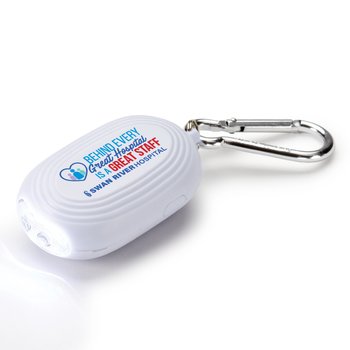 Behind Every Great Hospital Is a Great Staff Personal Safety Mate Alarm & Flashlight With Carabiner - Personalization Available from Positive Promotions