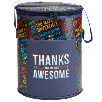 Thanks for Being Awesome Motivational Word Cloud Brookville Barrel Cooler Bag from Positive Promotions