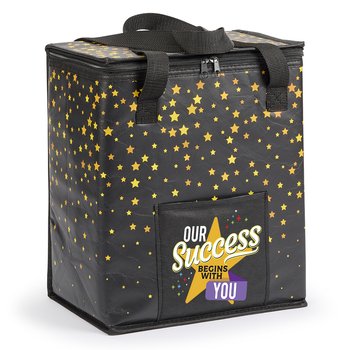 Our Success Begins With You Laminated Non-Woven Insulated Shopper Tote from Positive Promotions