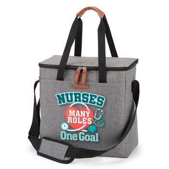 Nurses: Many Roles, One Goal Harper Heathered 24-Can Cooler Tote Bag from Positive Promotions