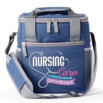Nursing: Care, Compassion, Commitment Blue Riverside Lunch/Cooler Bag from Positive Promotions