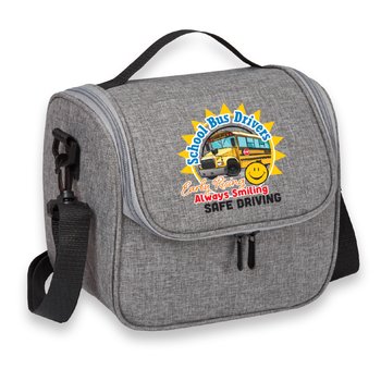 School Bus Drivers: Early Rising, Always Smiling, Safe Driving Portland Lunch/Cooler Bag from Positive Promotions