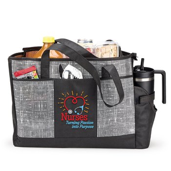 Nurses: Turning Passion Into Purpose Malibu Non-Woven Insulated Cooler Tote With 40-oz. Pocket from Positive Promotions