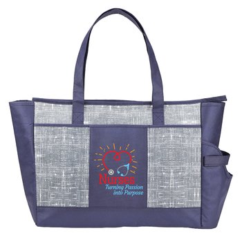 Nurses: Turning Passion Into Purpose Malibu Non-Woven Insulated Cooler Tote With 40-oz. Pocket from Positive Promotions
