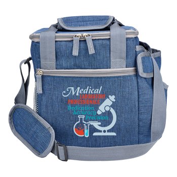 Medical Laboratory Professionals: Dedication, Accuracy, Precision Riverside Deluxe Lunch/Cooler Bag With 30-/40-oz. Tumbler Pocket from Positive Promotions