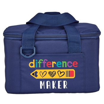 Difference Maker Navy Chill Box 6-Can Insulated rPET Lunch/Cooler Bag from Positive Promotions