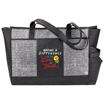 Making a Difference in the Lives We Touch Malibu Non-Woven Insulated Cooler Tote With 30-/40-oz. Tumbler Pocket from Positive Promotions