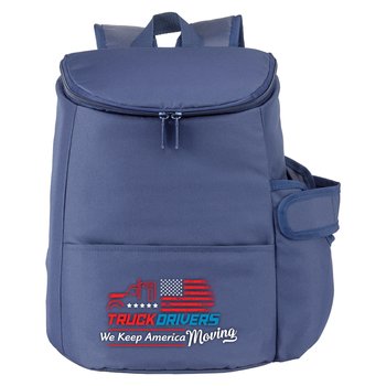 Truck Drivers Hydro Insulated 12 Can Backpack Cooler w/Pocket from Positive Promotions