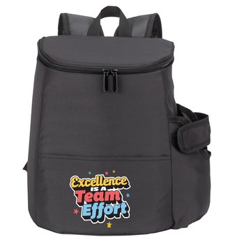 Excellence Is A Team Effort Hydro 2.0 12-Can Insulated Backpack Cooler Bag w/30/40-oz. Pocket from Positive Promotions