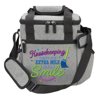 Housekeeping: Going The Extra Mile With A Smile Riverside Deluxe Lunch/Cooler Bag With 30-/40-oz. Tumbler Pocket from Positive Promotions