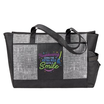 Housekeeping: Going The Extra Mile With A Smile Malibu Non-Woven Insulated Cooler Tote With 30-/40-oz. Tumbler Pocket from Positive Promotions