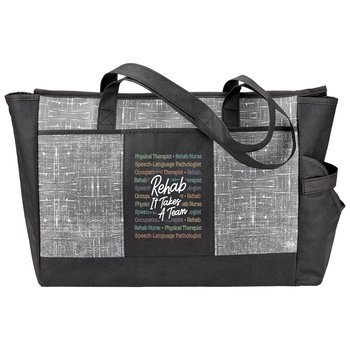 Rehab it Takes A Team Malibu Non-Woven Insulated Cooler Tote With 40-Oz. Pocket from Positive Promotions