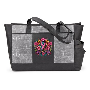 Hope Floral Malibu Non-Woven Insulated Cooler Tote With 30-/40-oz. Tumbler Pocket from Positive Promotions