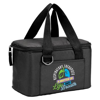 Respiratory Therapists: A Matter Of Life And Breath Chill Box 6-Can Insulated rPET Lunch/Cooler Bag from Positive Promotions