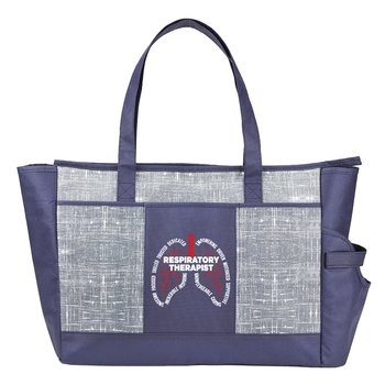 Respiratory Therapist Lungs Malibu Non-Woven Insulated Cooler Tote With 30-/40-oz. Tumbler Pocket from Positive Promotions