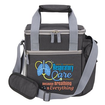 Respiratory Care: Because Breathing Is Everything Riverside Deluxe Lunch/Cooler Bag With 30-/40-oz. Tumbler Pocket from Positive Promotions