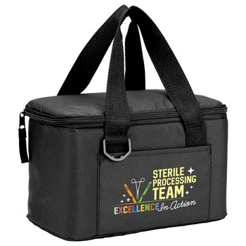 Sterile Processing Team: Excellence In Action Chill Box 6-Can Insulated rPET Lunch/Cooler Bag from Positive Promotions