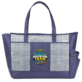 Operating Room Team: The Sharpest Team Around Malibu Non-Woven Insulated Cooler Tote With 30-/40-oz. Tumbler Pocket from Positive Promotions