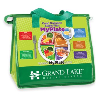 My Plate Insulated Eco-Friendly Laminated Lunch Bag - Personalization Available from Positive Promotions