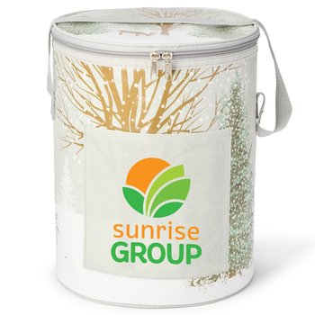 Winter Scene Brookville Barrel Cooler Bag - Personalization Available from Positive Promotions