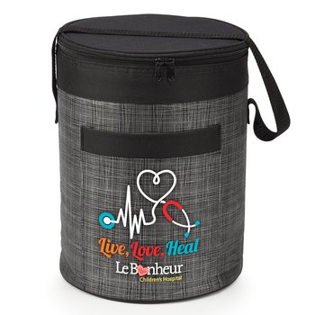 Live, Love, Heal Brookville Barrel Cooler Bag - Personalization Available from Positive Promotions