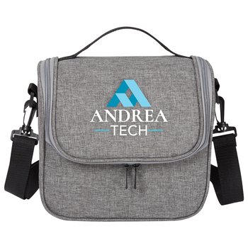 Heathered Gray Portland Lunch/Cooler Bag - Personalization Available from Positive Promotions