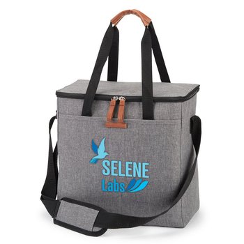 Harper Heathered 24-Can Cooler Tote Bag - Embroidered Personalization Available from Positive Promotions