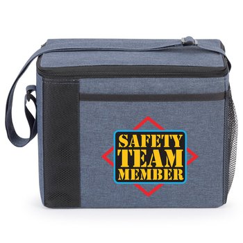 Workplace Safety Heathered Blue Grayson Lunch/Cooler Bag - Personalization Available from Positive Promotions